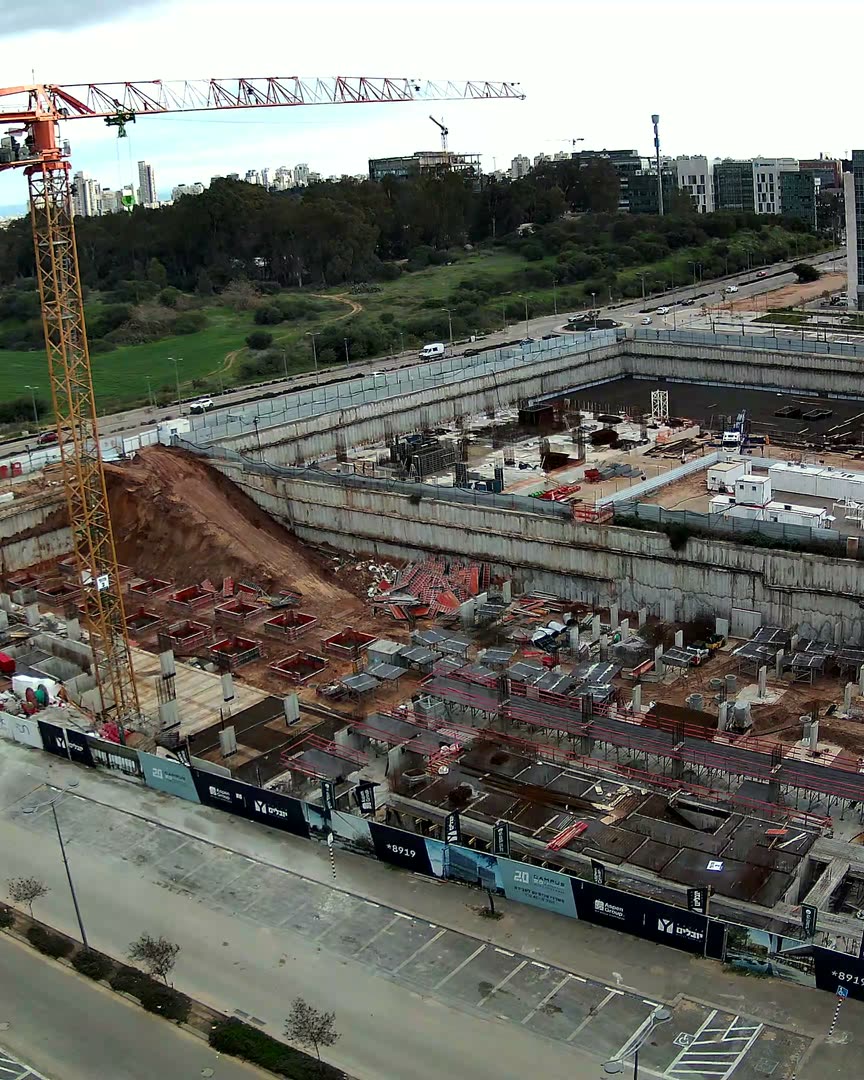 אתר הבנייה של קבוצת יובלים בנס ציונה, מרץ 2025